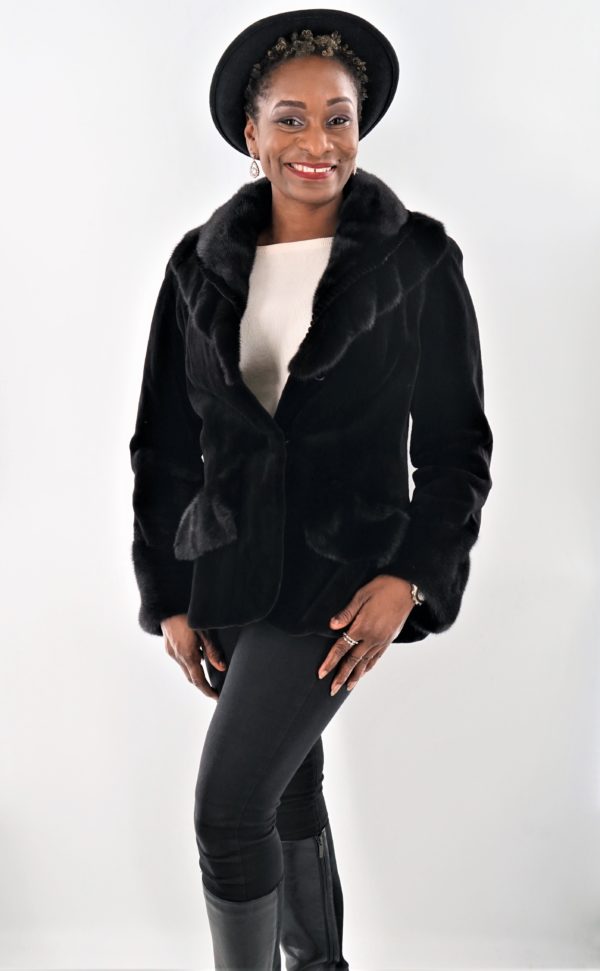 Black Sheared Mink Jacket