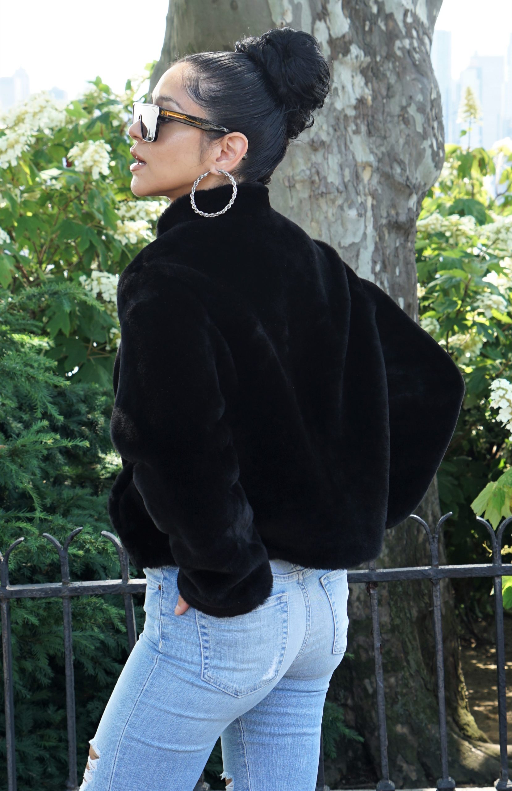 Woman's Black Shearling Jacket