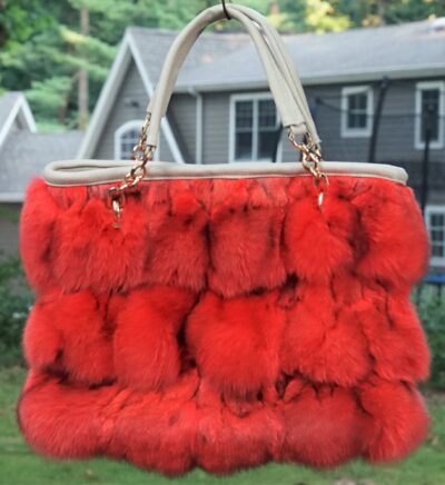 Orange Fox Fur Bag