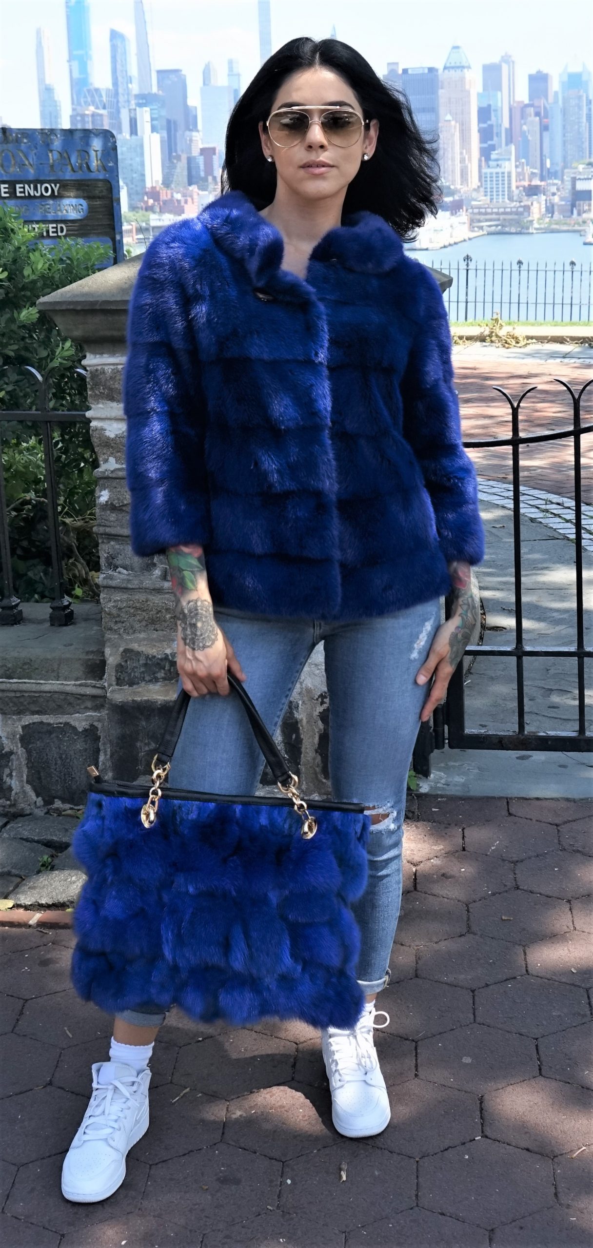 Royal Blue Mink Jacket