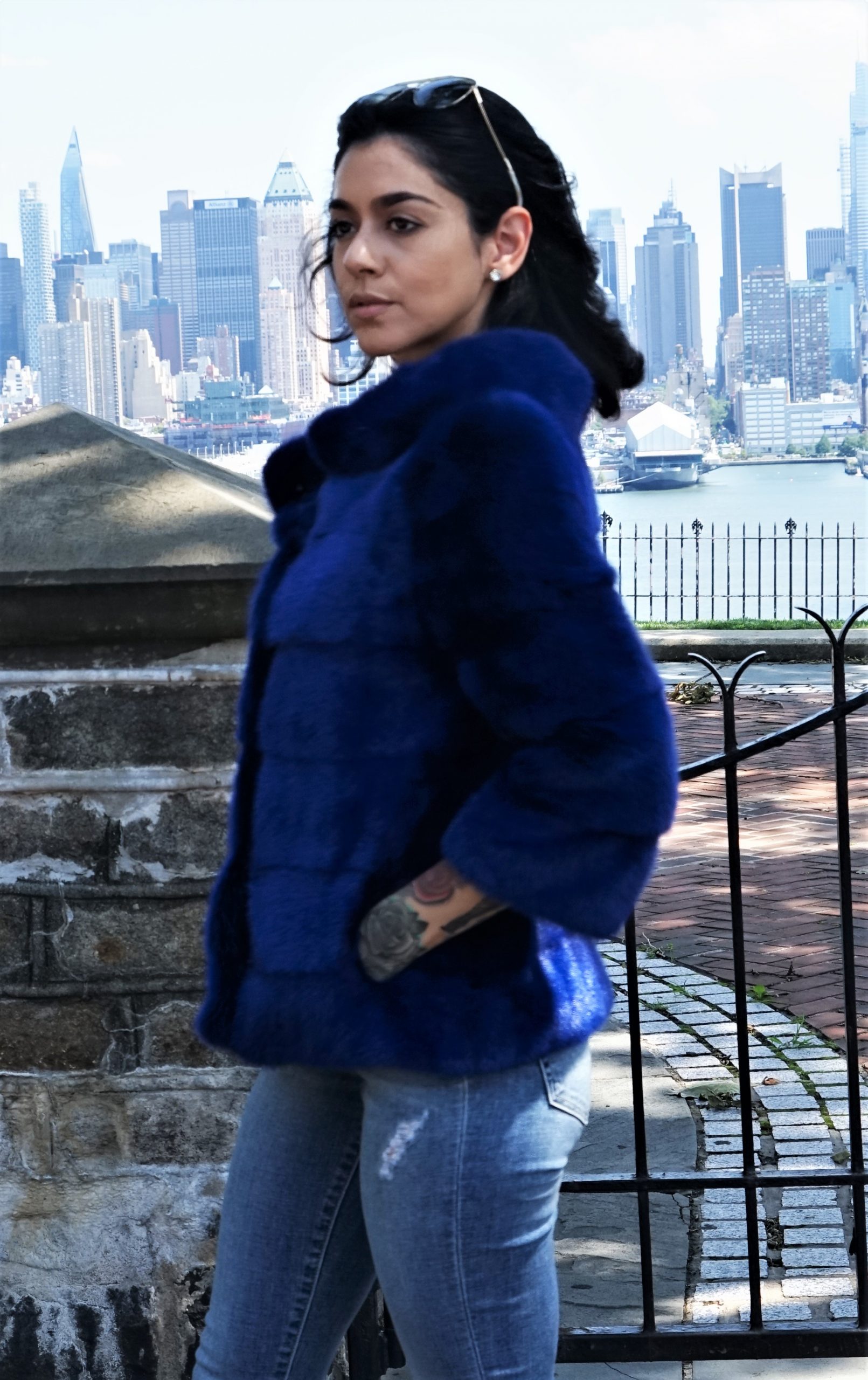 Pullover Royal Blue Mink Jacket