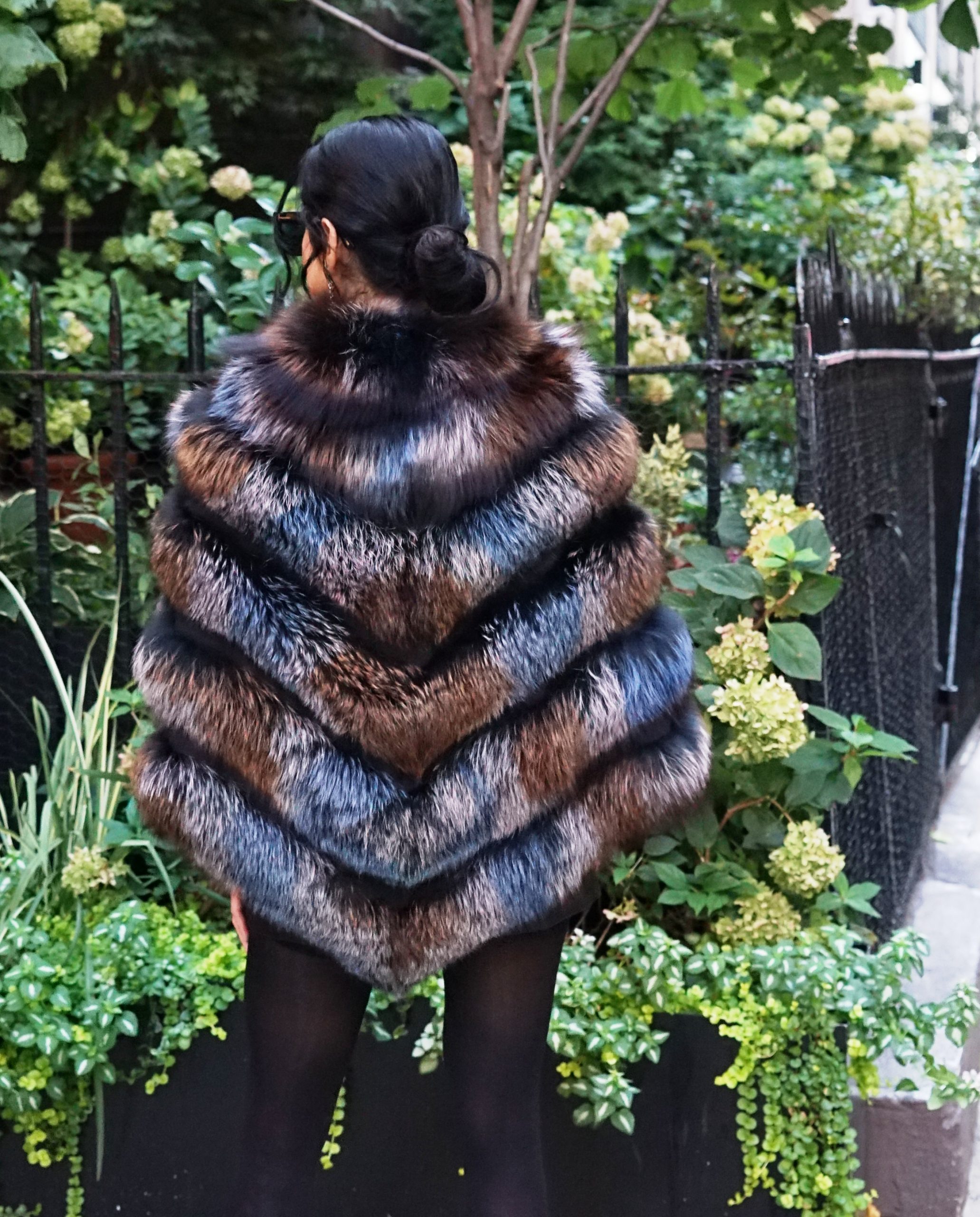 fox fur poncho