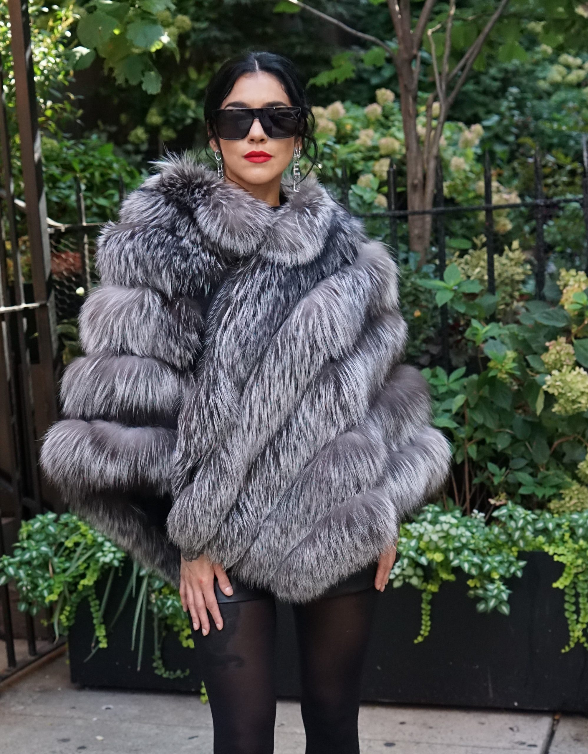 Silver Fox Fur poncho