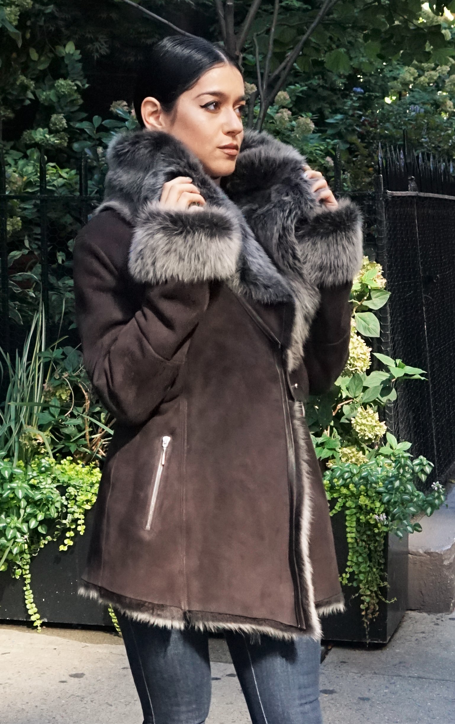 Designer Brown Shearling Jacket