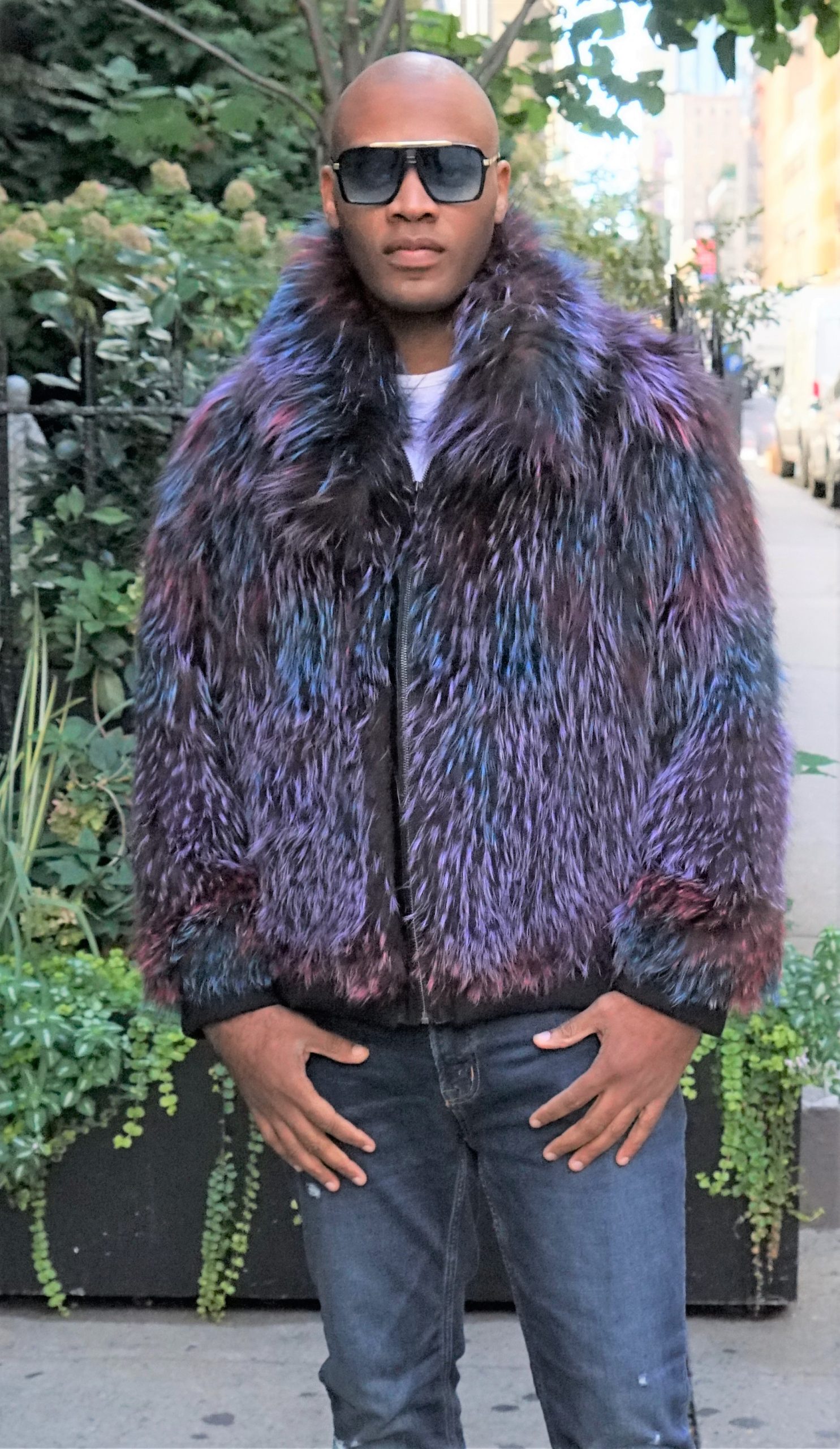 Men's Multi Colored Fox Jacket