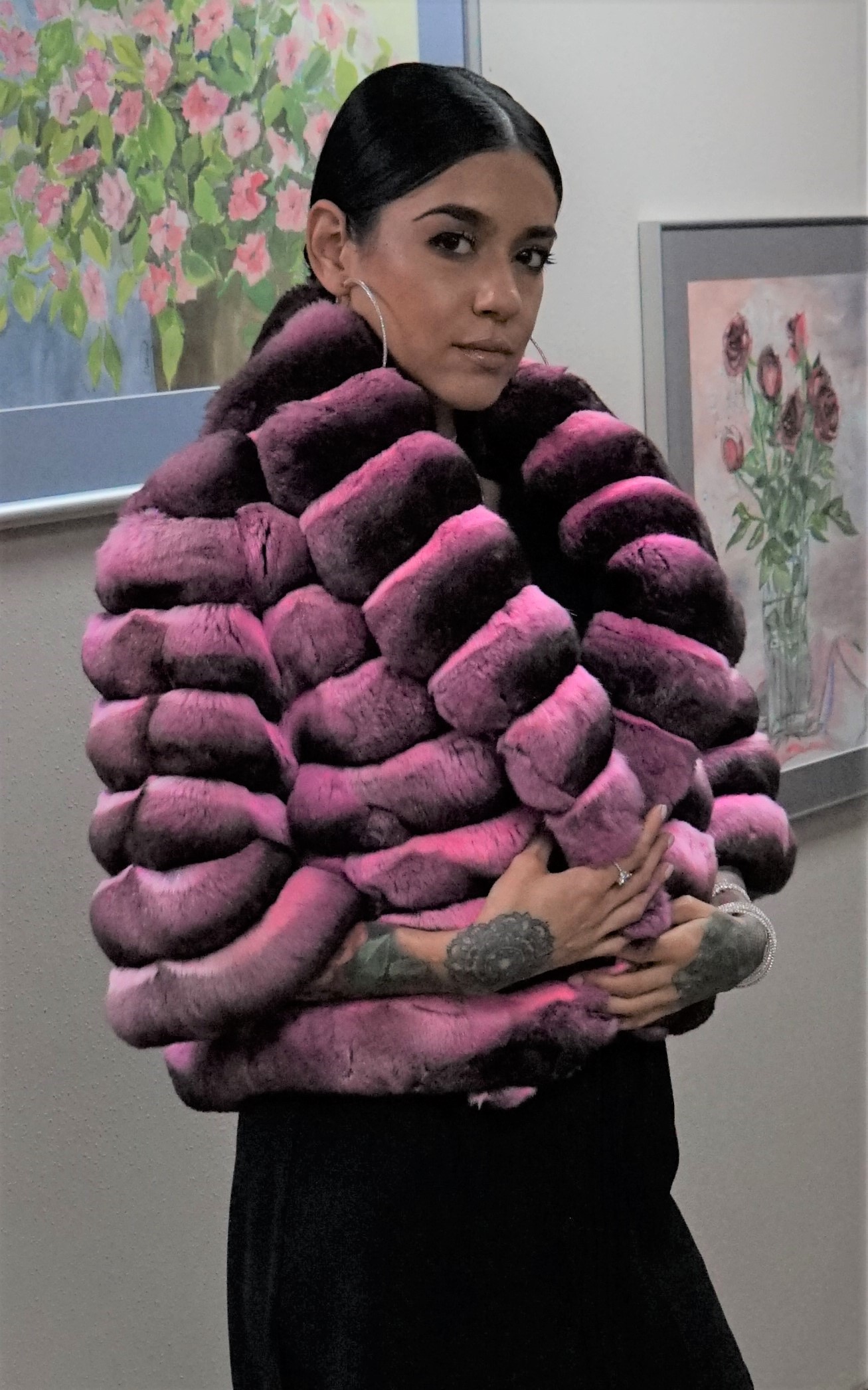 Pink Chinchilla Horizontal Jacket