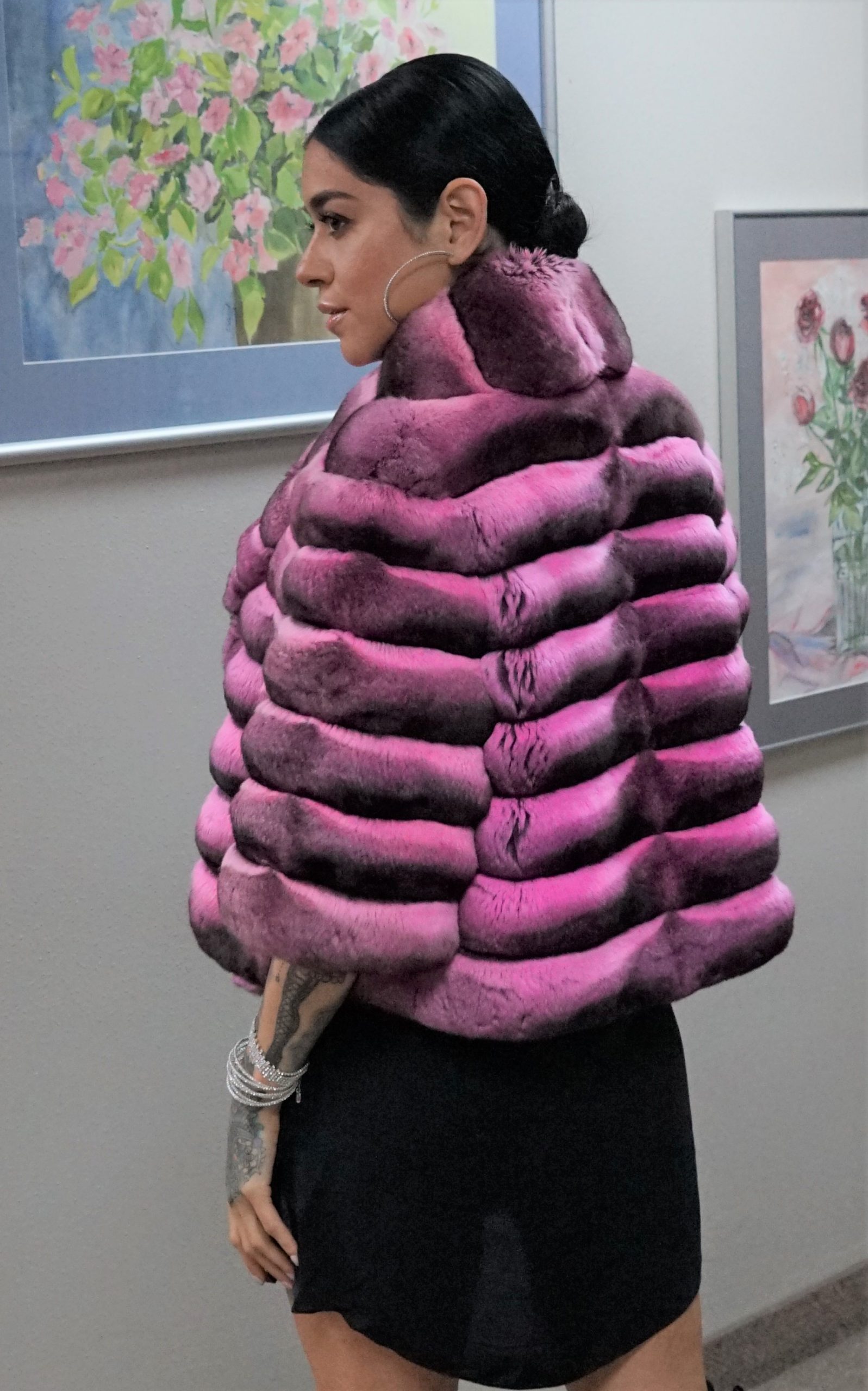 Pink Chinchilla Horizontal Jacket