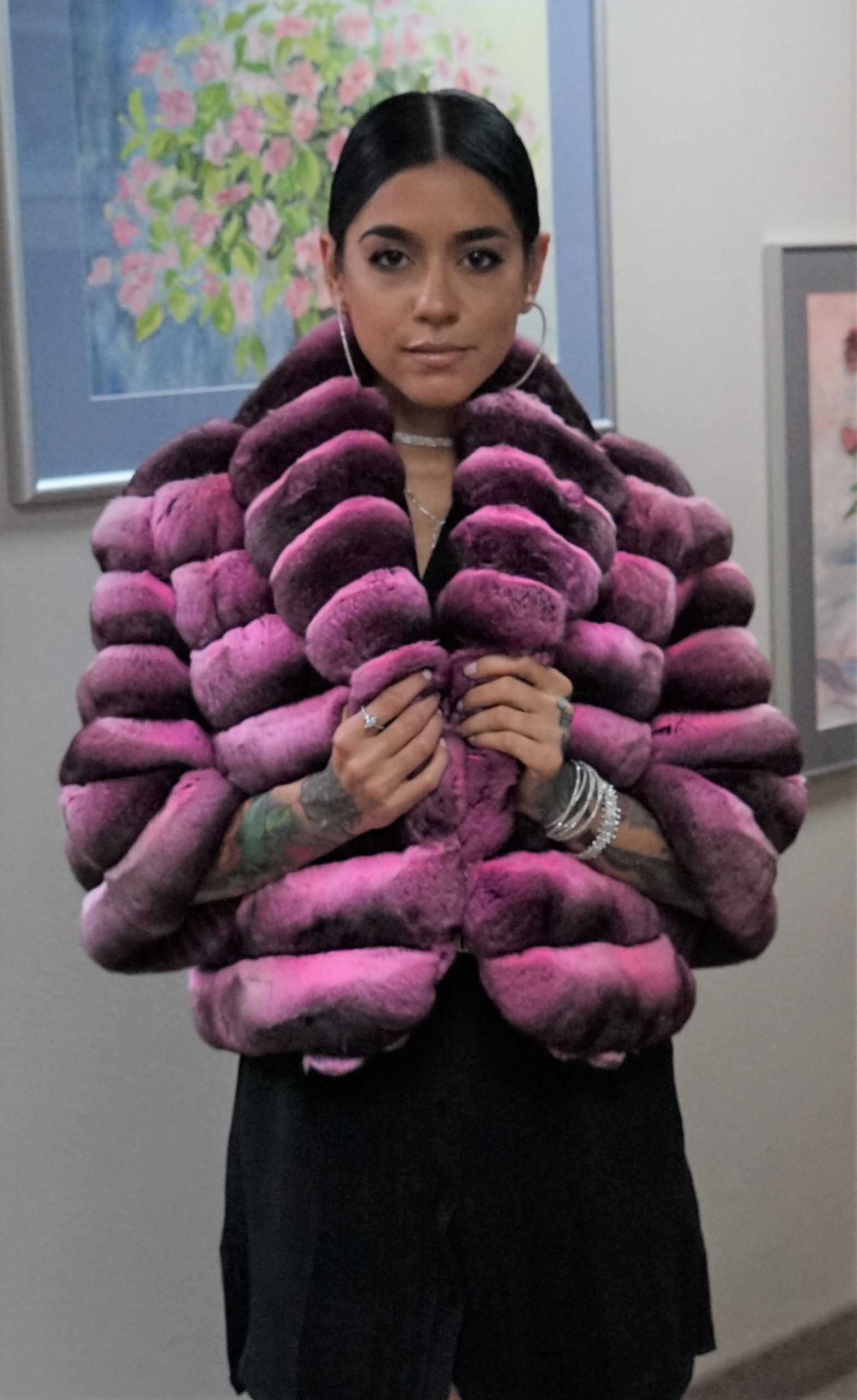 Pink Chinchilla Horizontal Jacket