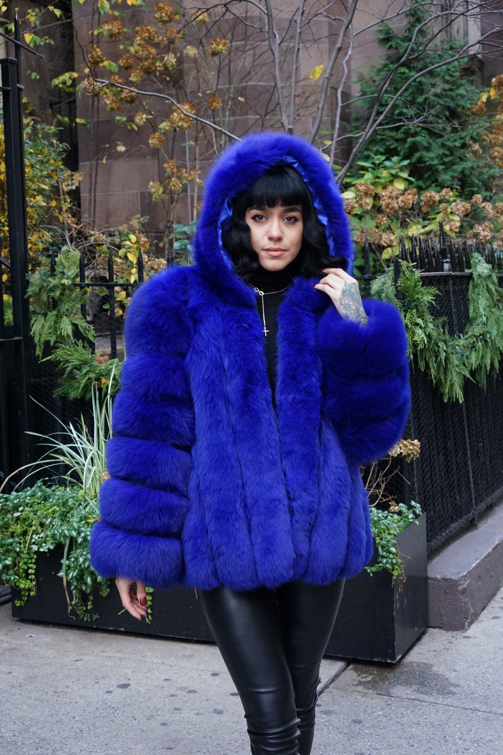 ROYAL BLUE FOX FUR JACKET