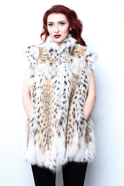 Striped Golden Raccoon Fur Vest