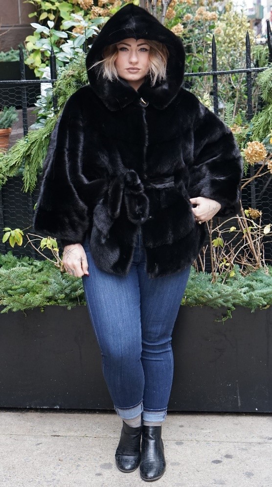 Belted Mink Poncho