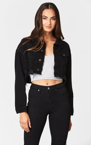 Black Cropped Denim Jacket