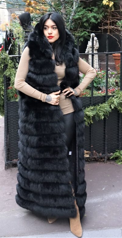 Full-Length Black Fox Vest