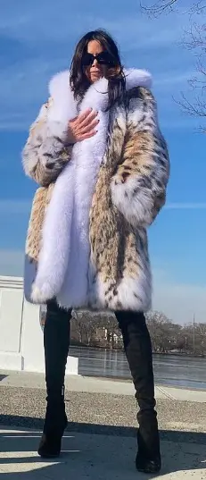 A woman in a fur coat