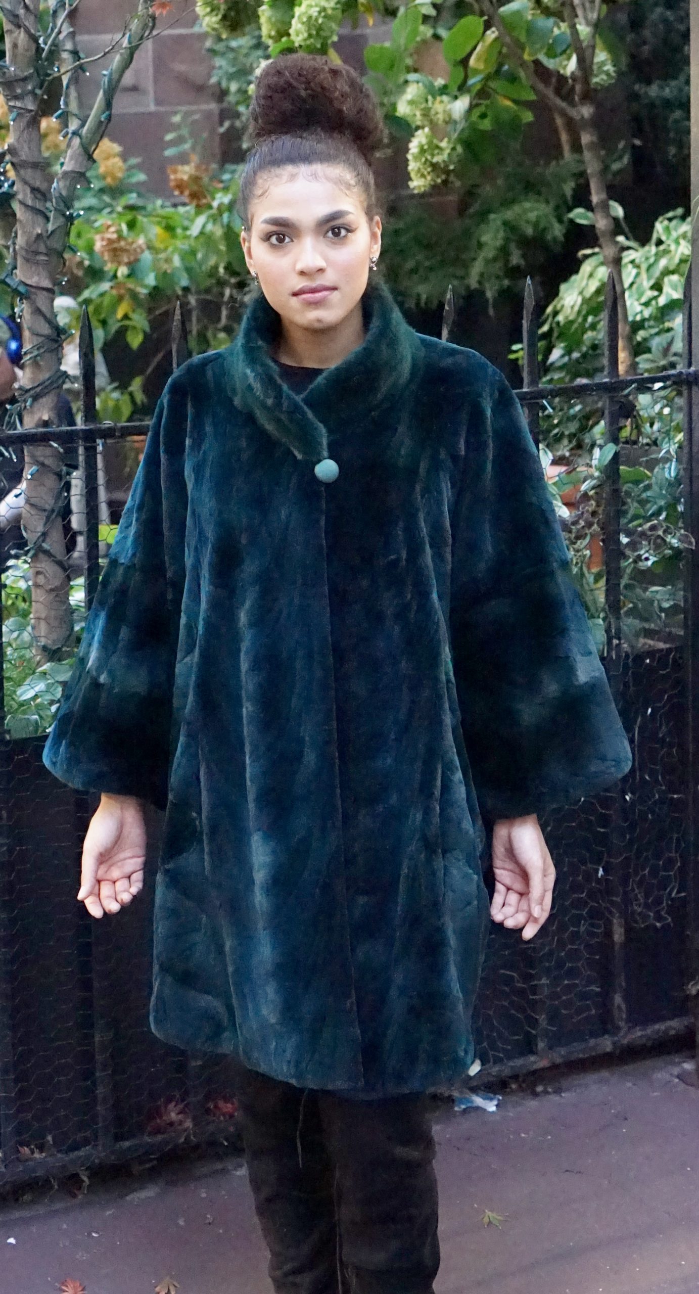 Emerald Green Sheared Mink Cape