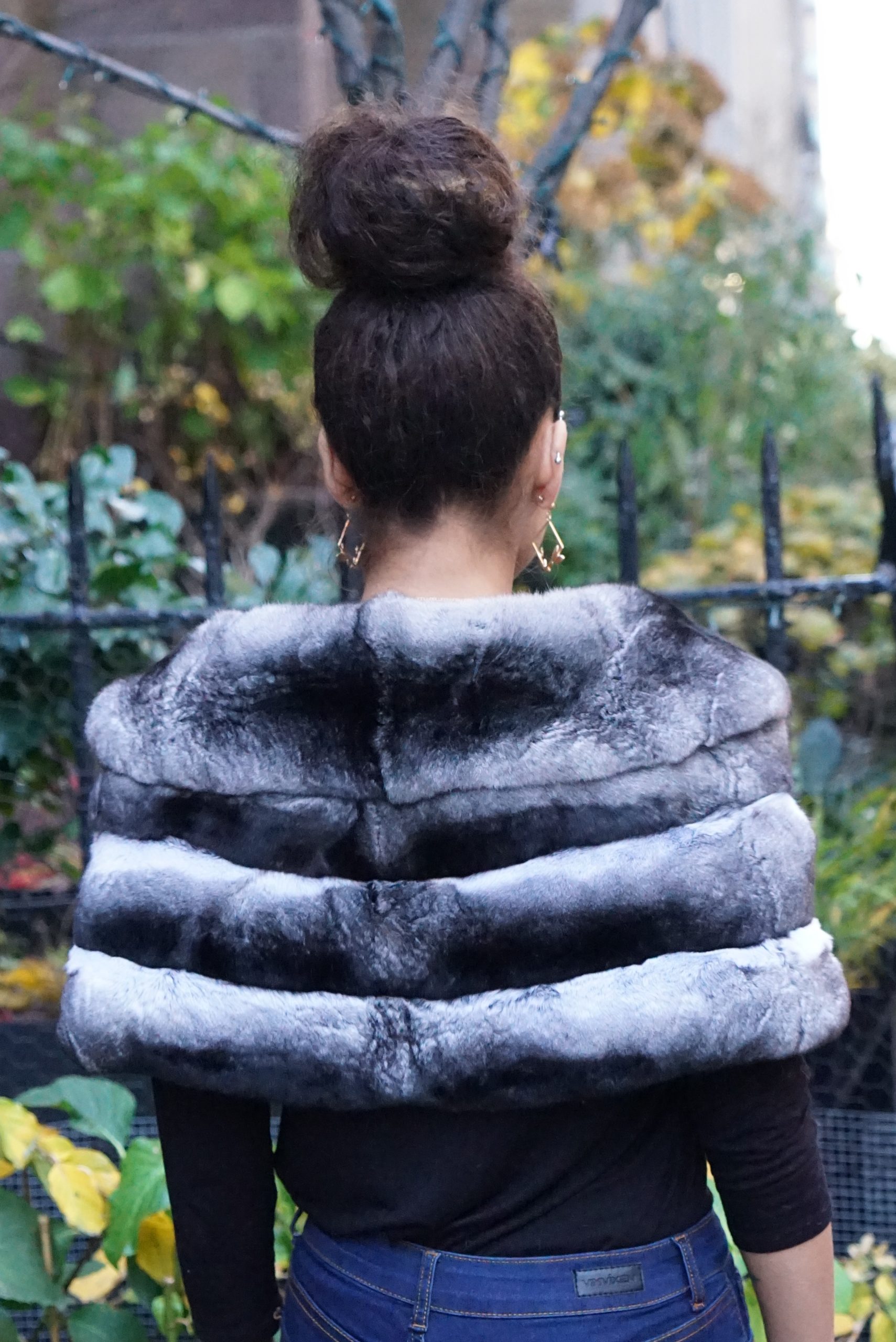 Real Chinchilla Fur Stole