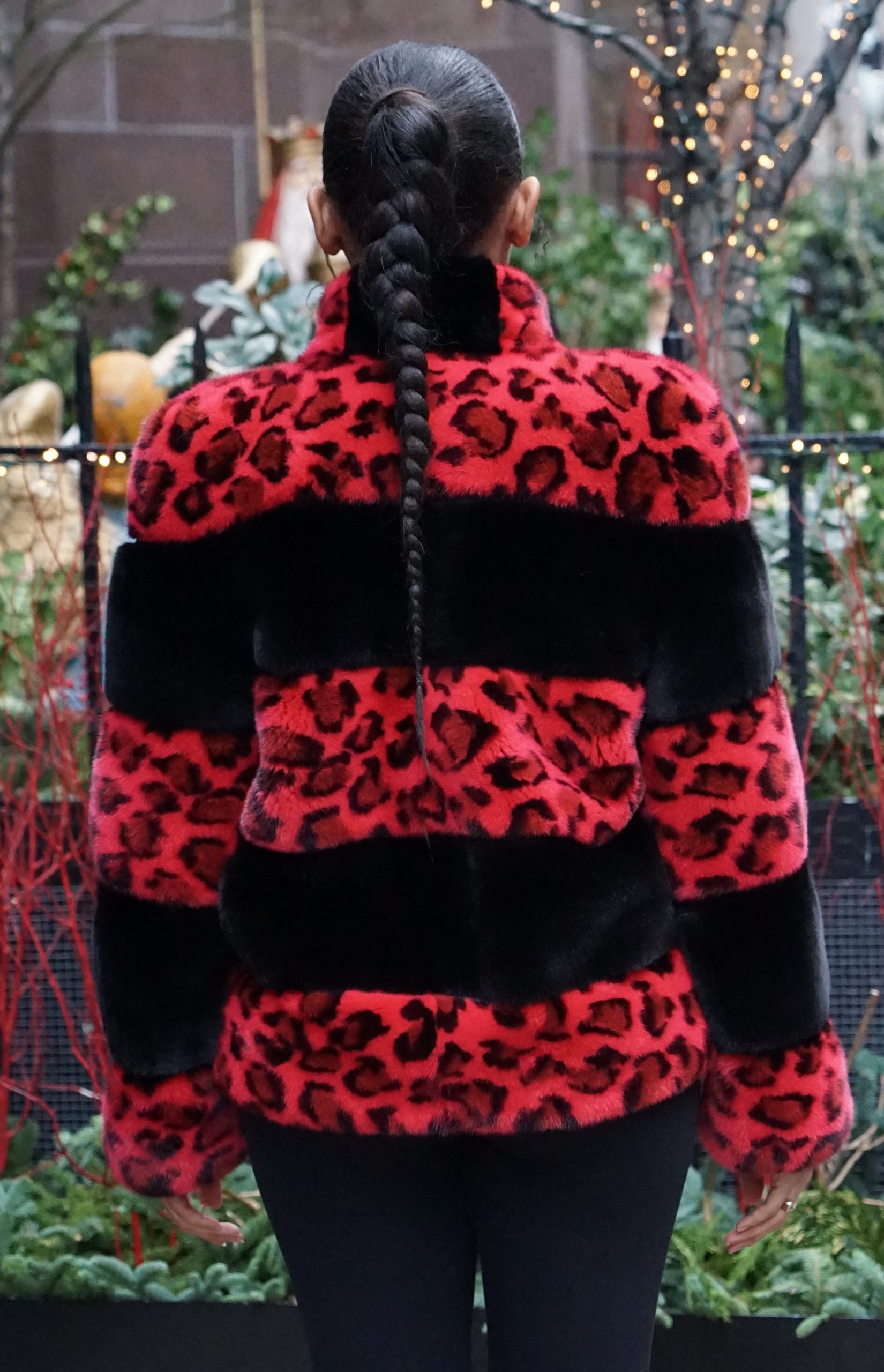 Red leopard Mink Jacket