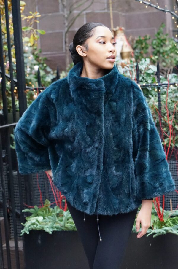 Green Mink Diamond Cut Jacket