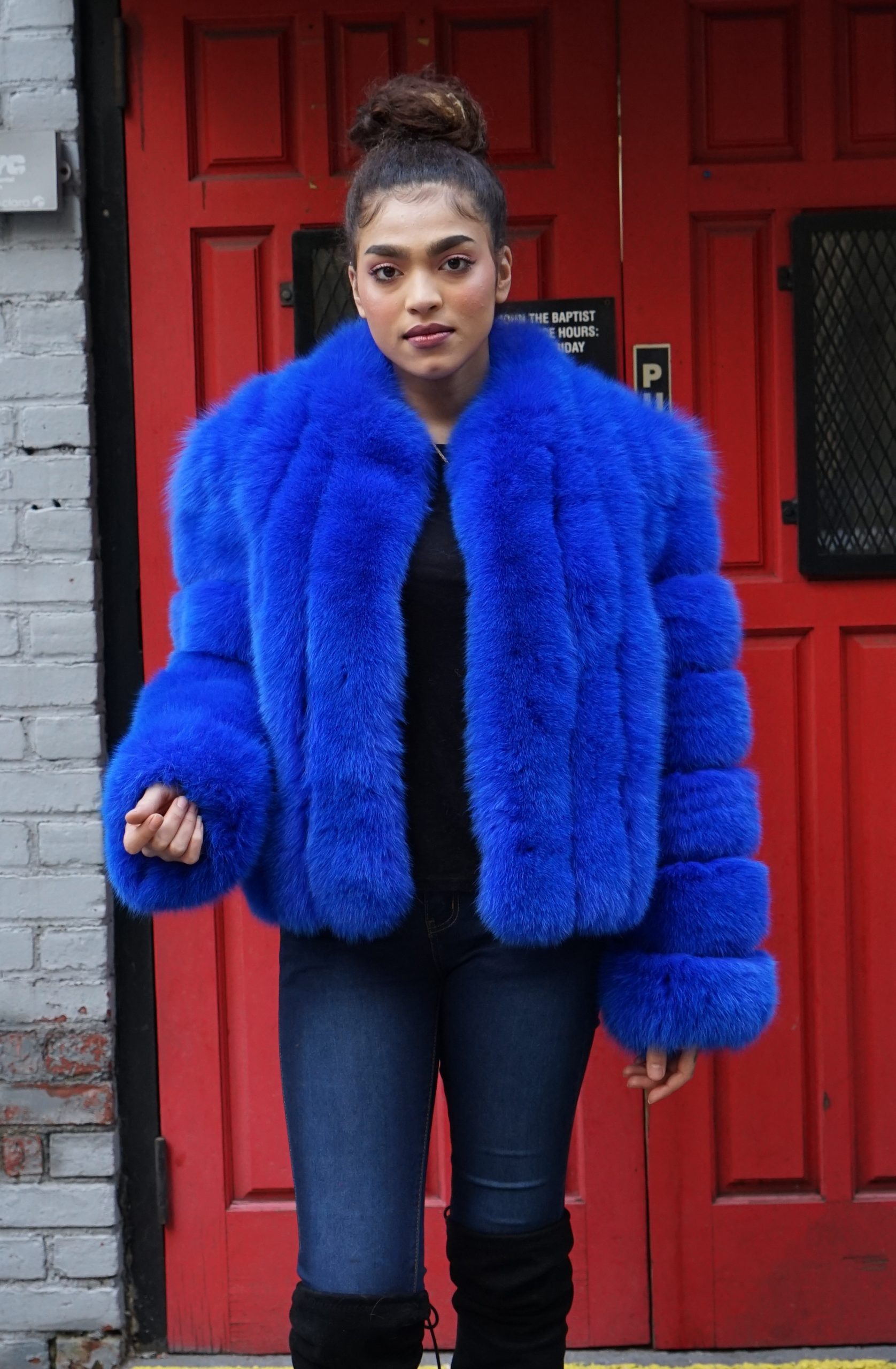 Royal Blue Fox Jacket