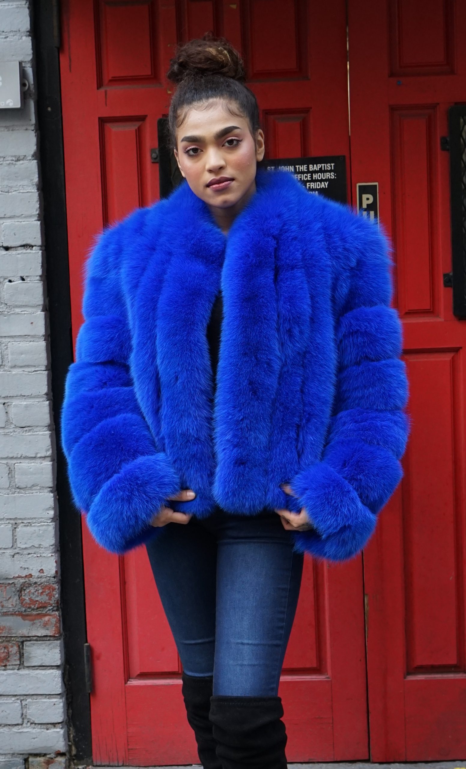 Royal Blue Fox Jacket