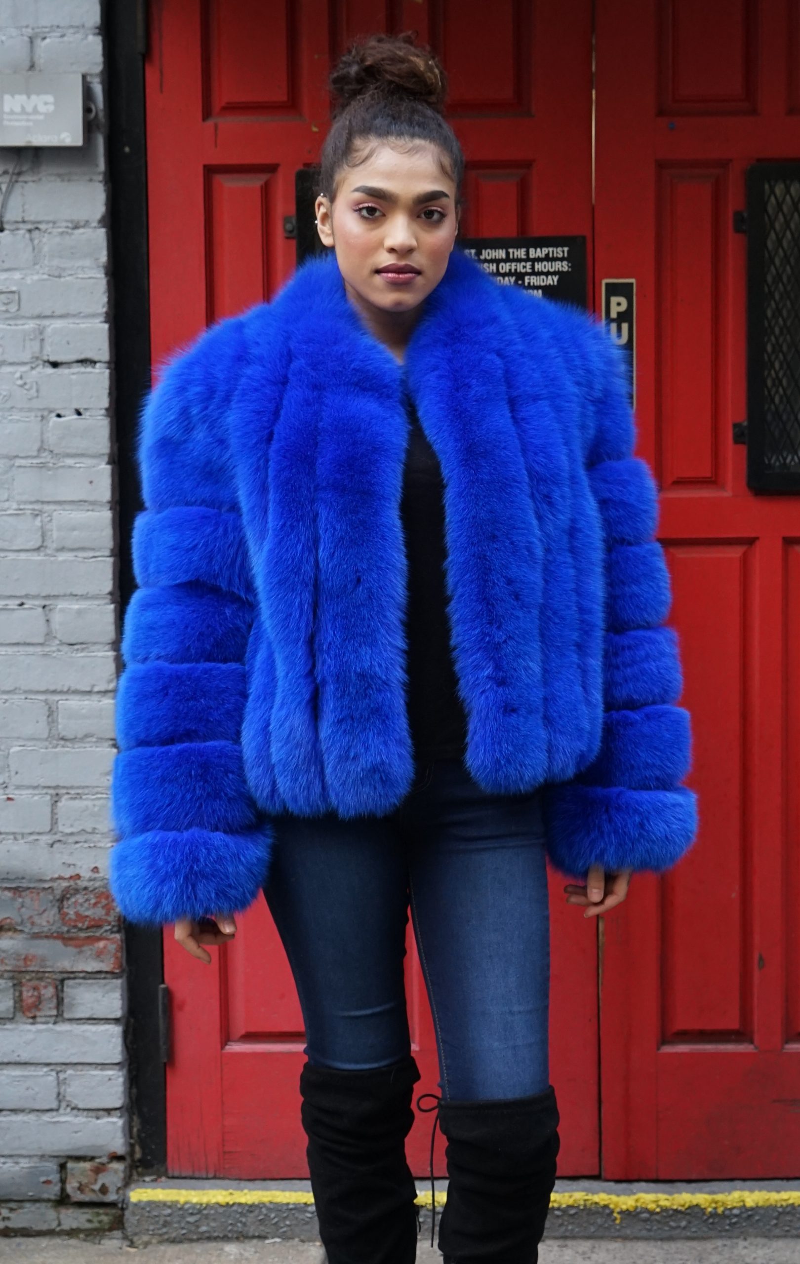 Royal Blue Fox Jacket