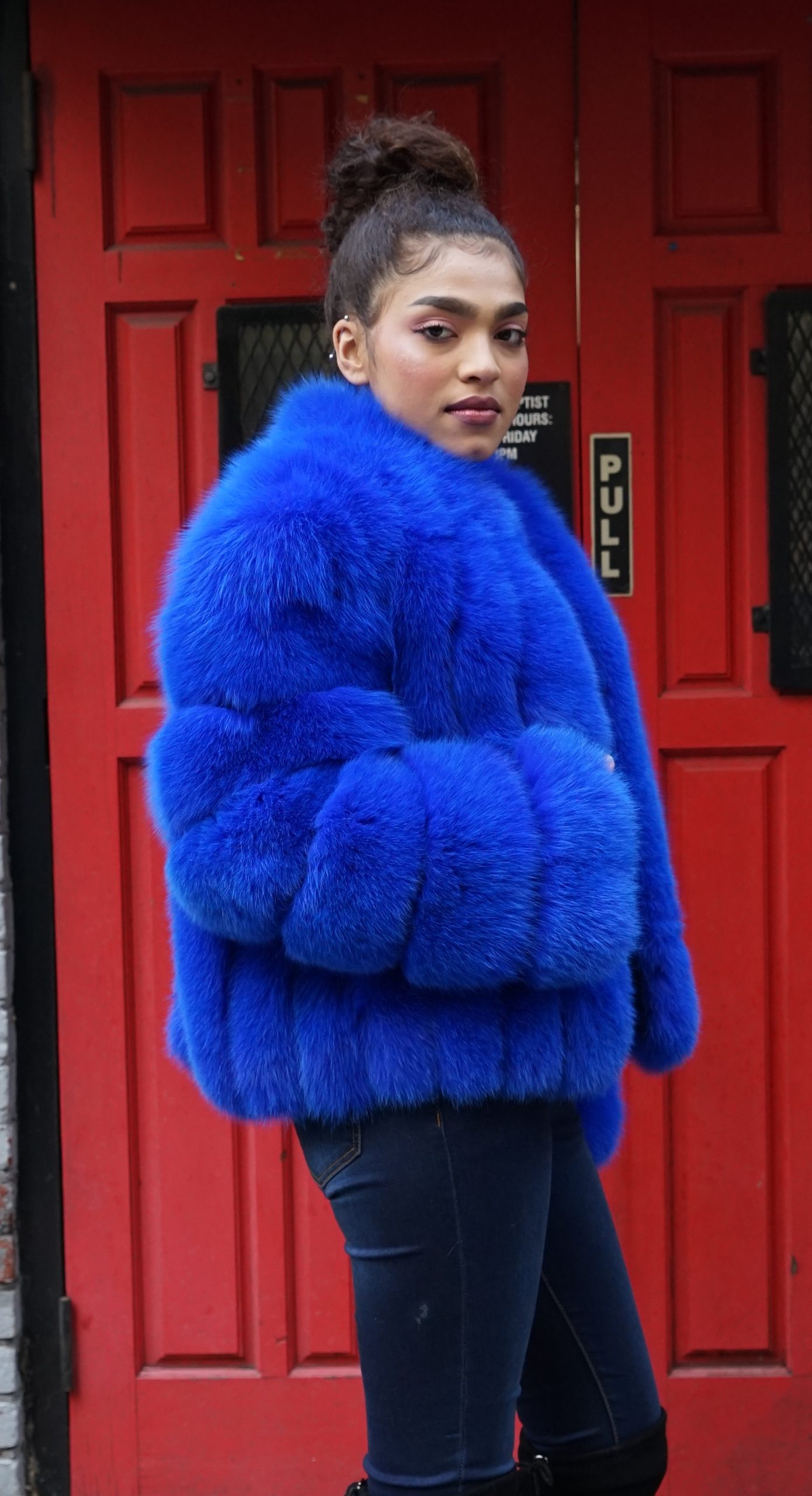 Royal Blue Fox Jacket