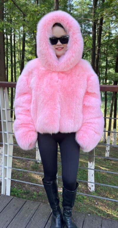 Pink Fox Hooded Jacket