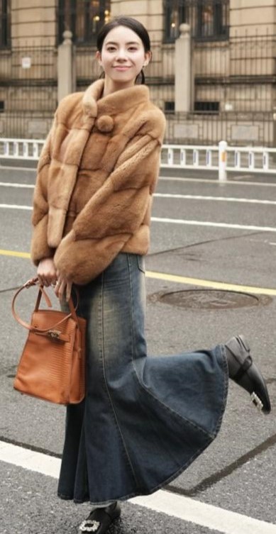 Horizontal Whiskey Mink Jacket