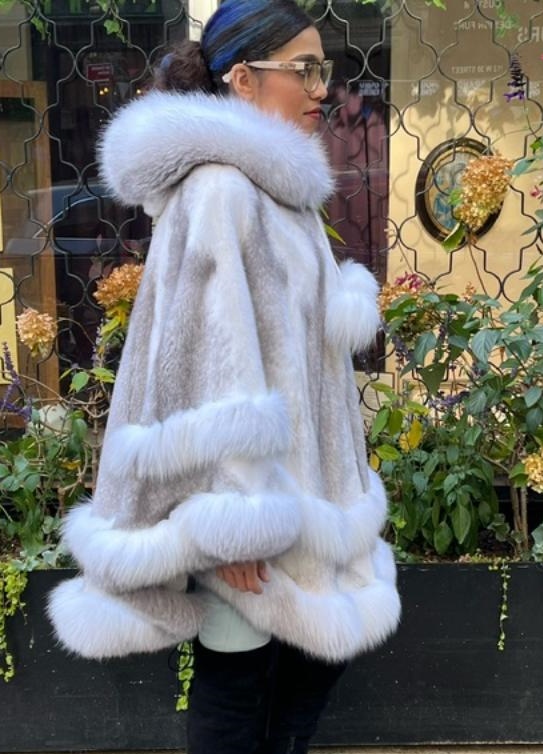 Plus Size Fur poncho