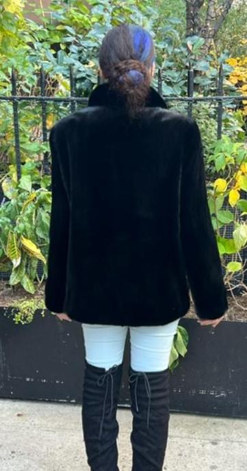 Classic Black Mink Jacket Zipper Closing