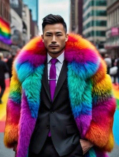 Multicolored Men's Fox Jacket