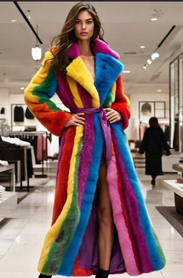 Rainbow Full Length Mink Coat