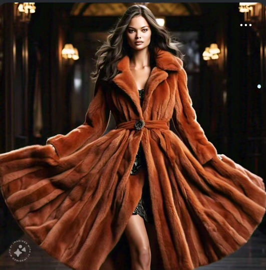 Cognac Swing Mink Coat