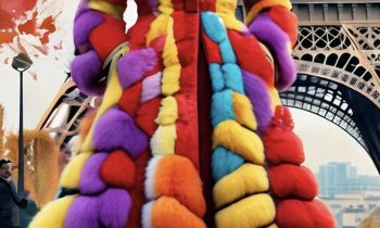 Rainbow Full-Length Fox Coat