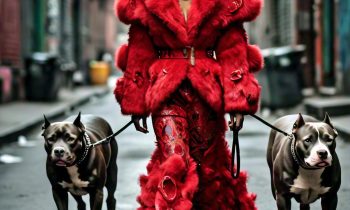 Designer Red mink Coat