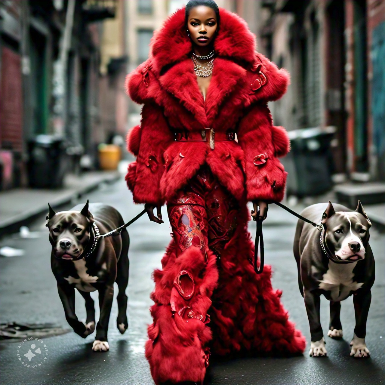 Designer Red mink Coat 