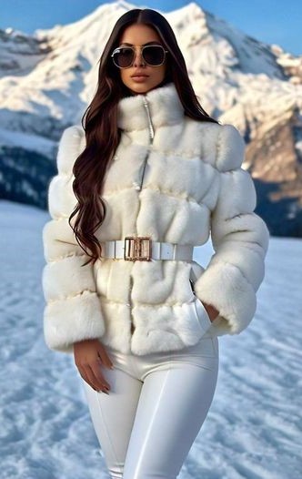 Horizontal White Mink Jacket