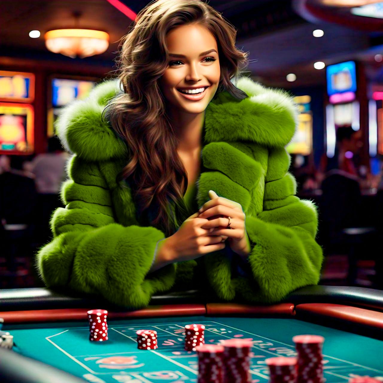 Green Mink Jacket at Casino