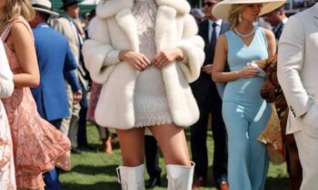 White Mink Jacket Horse Race