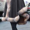 Plus Size Cashmere Cape Crystal Fox Trim 83372 - Image 2