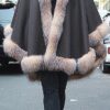 Plus Size Cashmere Cape Crystal Fox Trim 83372 - Image 3