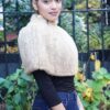 Golden Knit Mink Capelet Side Zipper CH 8776 - Image 2