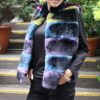 Multi Color Rex Rabbit Fur Vest 646464 - Image 5