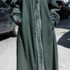 Green Micro Fiber Coat with Nutria Fur Trim and Lining #29030 - Image 4