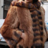 Hooded Raccoon Fur Jacket 21078 - Image 7