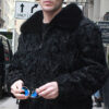 Mens Black Persian Jacket Black Mink Fur Collar 5122 - Image 2
