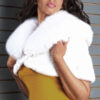 White Mink Cape White Fox Fur Collar 1881 - Image 3