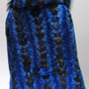 Sculptured Lazor Cut Blue Dyed Mink Fur Blue Dyed Silver Fox Trim Cape With Hood - Image 11