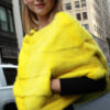 Yellow Mink Fur Capelet - Image 4