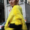 Yellow Mink Fur Capelet - Image 3